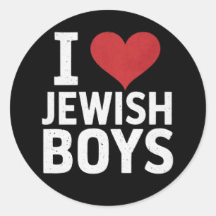 I Love Jewish Boys I Heart Jewish Boys Hanukkah Classic Round Sticker
