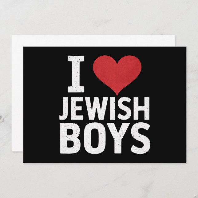 I Love Jewish Boys I Heart Jewish Boys Hanukkah Invitation (Front/Back)