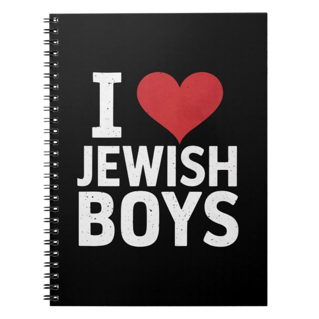 I Love Jewish Boys I Heart Jewish Boys Hanukkah Notebook (Front)