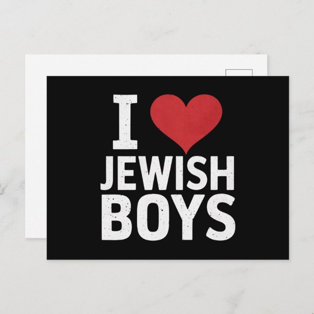 I Love Jewish Boys I Heart Jewish Boys Hanukkah Postcard (Front/Back)