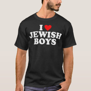 I Love Jewish Boys Red Heart Hanukkah Men Women T-Shirt