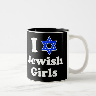 I Love Jewish Girls Two-Tone Coffee Mug