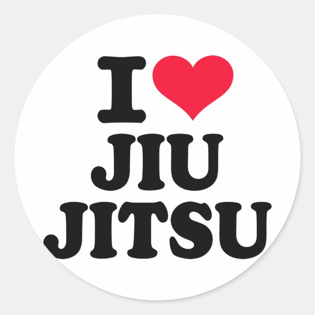 I love Jiu Jitsu Classic Round Sticker (Front)