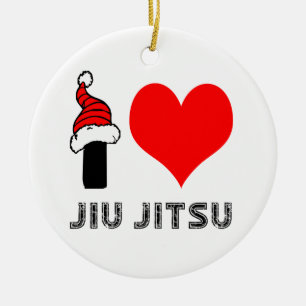 I Love Jiu-Jitsu Design Ceramic Tree Decoration