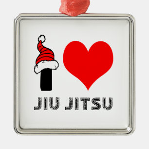 I Love Jiu-Jitsu Design Metal Tree Decoration