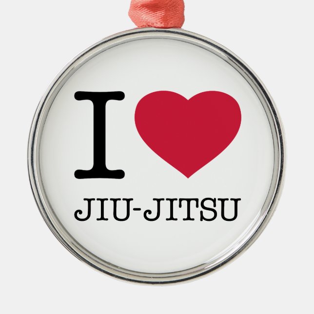 I LOVE JIU JITSU METAL ORNAMENT (Front)