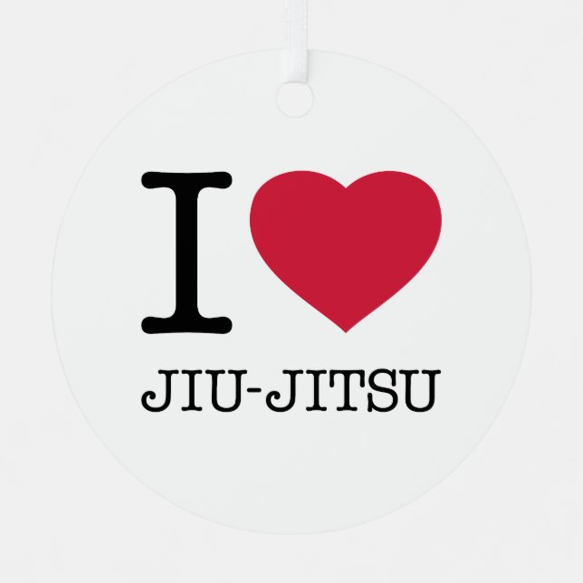 I LOVE JIU JITSU METAL TREE DECORATION (Front)
