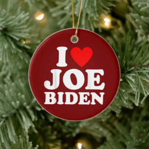 I Love Joe Biden Joe Biden Heart Gift Ceramic Ornament