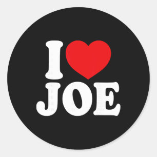 I Love Joe, I Heart Joe Name, Red Heart Valentine Classic Round Sticker