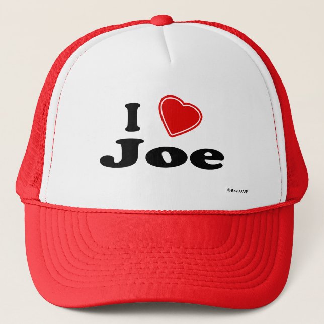 I Love Joe Trucker Hat (Front)