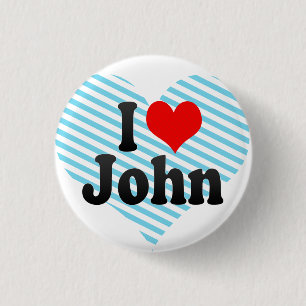 I love John 3 Cm Round Badge