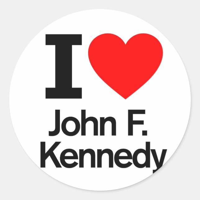 I Love John F. Kennedy Classic Round Sticker (Front)