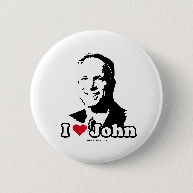 I LOVE JOHN MCCAIN 6 CM ROUND BADGE (Front)
