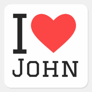 I love john square sticker