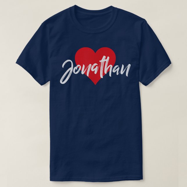 I Love Jonathan First Name Tshirt I Heart Named  (Design Front)