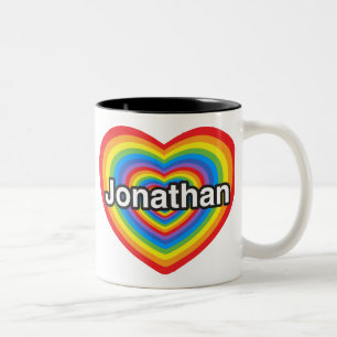 I love Jonathan. I love you Jonathan. Heart Two-Tone Coffee Mug