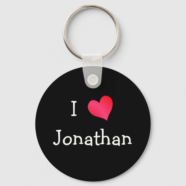 I Love Jonathan Key Ring (Front)