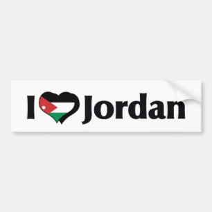 I Love Jordan Flag Bumper Sticker