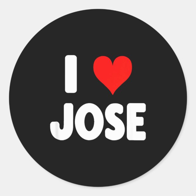 I Love Jose - Heart  Classic Round Sticker (Front)