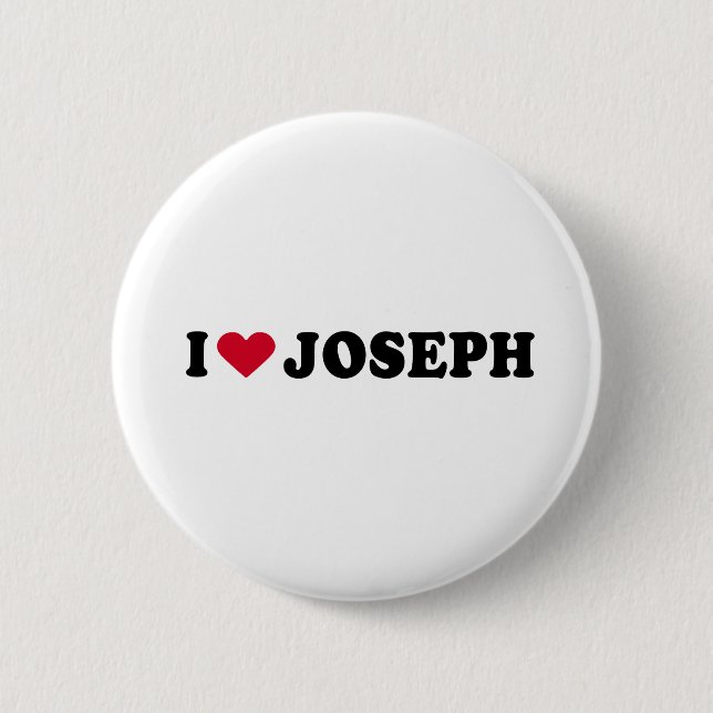 I LOVE JOSEPH 6 CM ROUND BADGE (Front)