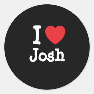 I love Josh heart custom personalised Classic Round Sticker