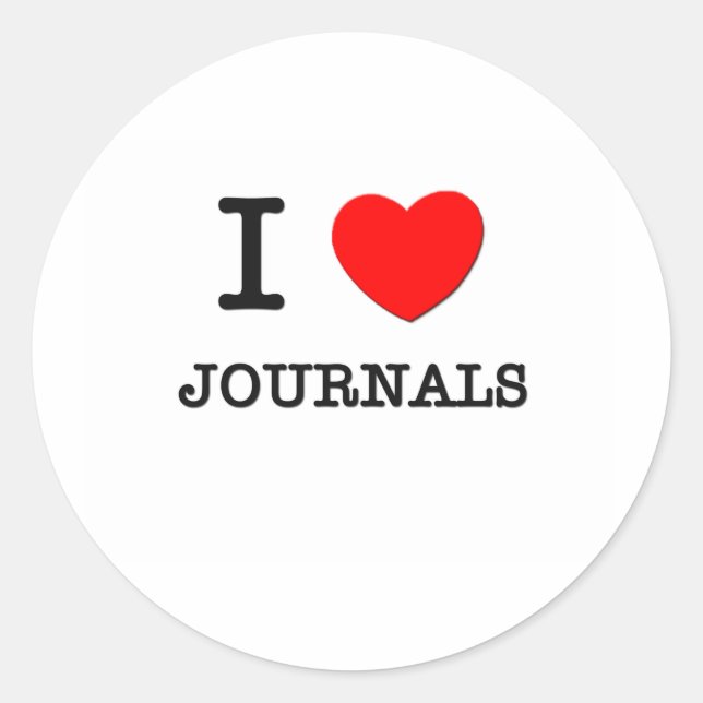 I Love Journals Classic Round Sticker (Front)