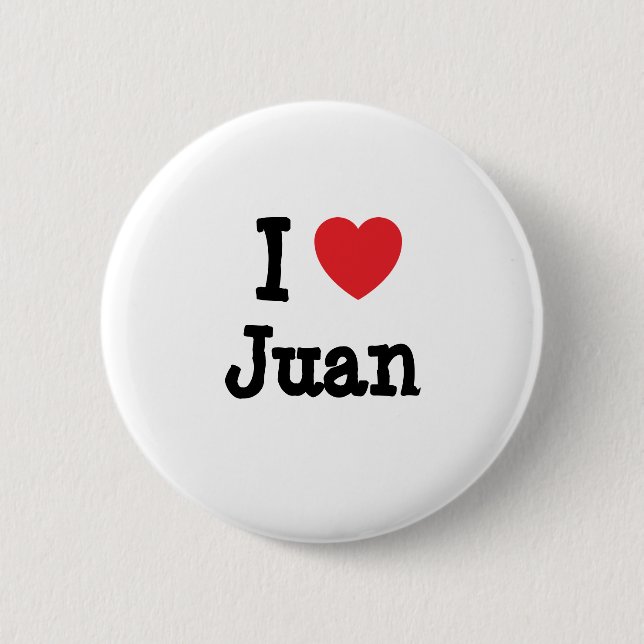 I love Juan heart T-Shirt 6 Cm Round Badge (Front)