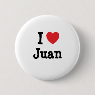I love Juan heart T-Shirt 6 Cm Round Badge