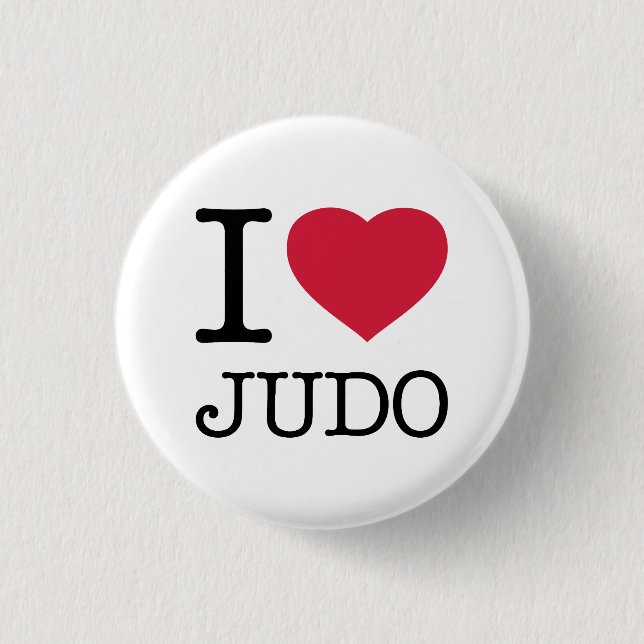 I LOVE JUDO 3 CM ROUND BADGE (Front)