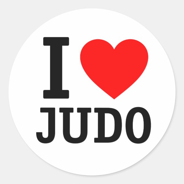 I Love Judo Classic Round Sticker (Front)