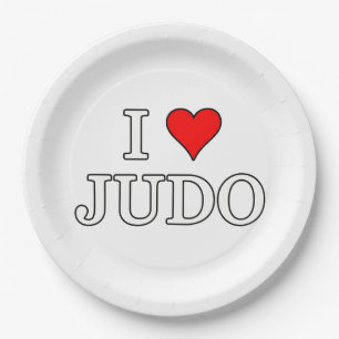 I Love Judo Paper Plate