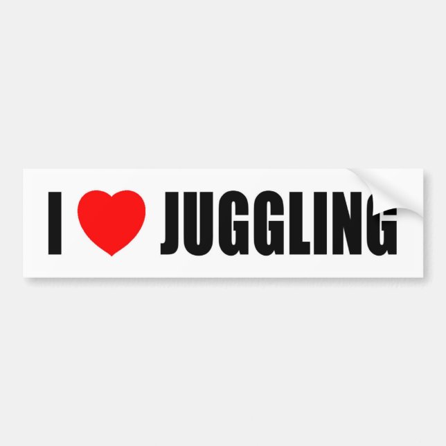 I Love Juggling Bumper Sticker (Front)