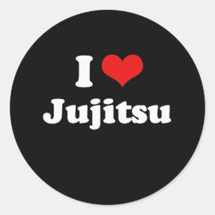 I Love Jujitsu Tshirt Classic Round Sticker