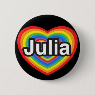 I love Julia. I love you Julia. Heart 6 Cm Round Badge