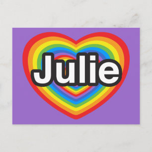 I love Julie. I love you Julie. Heart Postcard