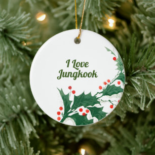 I love Jungkook Korea Christmas Ornament