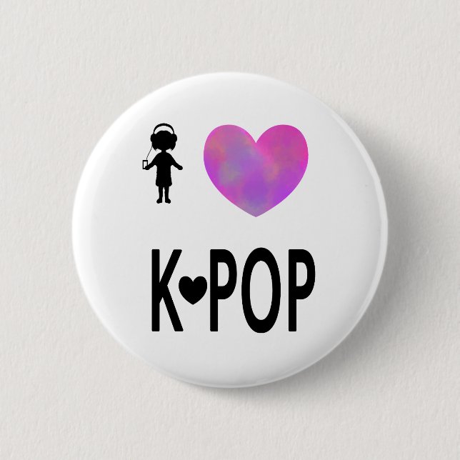 I love K-pop 6 Cm Round Badge (Front)