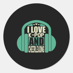 I Love K-pop And Cheerleading Classic Round Sticker