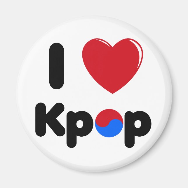 I love k-pop fridge magnet (Front)
