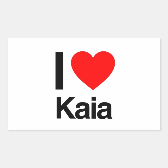 i love kaia rectangular sticker (Front)