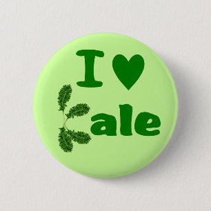 I Love Kale (I Heart Kale) Vegetable/Gardener 6 Cm Round Badge