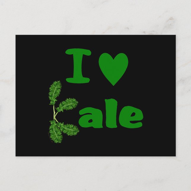 I Love Kale (I Heart Kale) Vegetable/Gardener Postcard (Front)