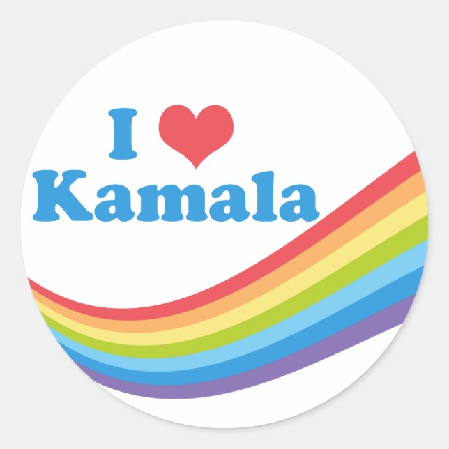 I Love Kamala Rainbow Classic Round Sticker (Front)