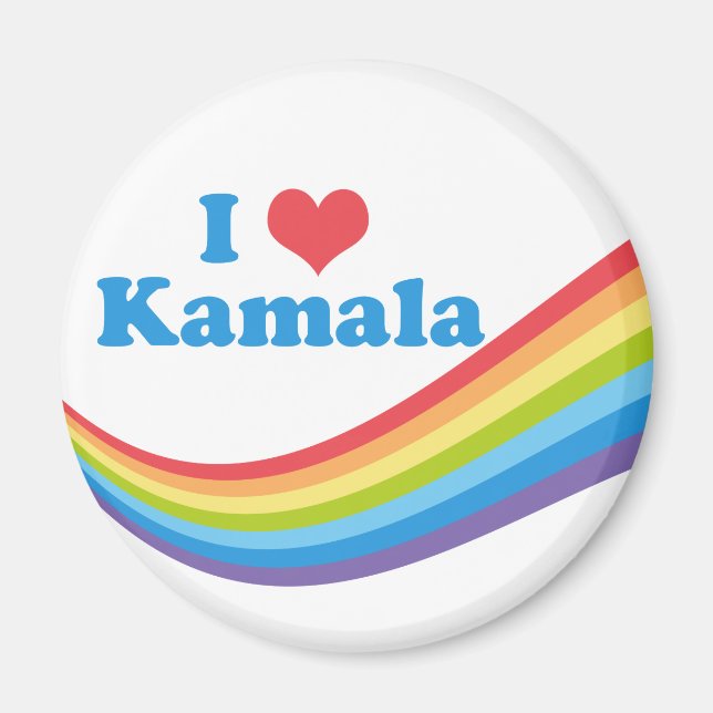 I Love Kamala Rainbow Election Magnet (Front)