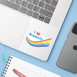 I Love Kamala Rainbow Laptop