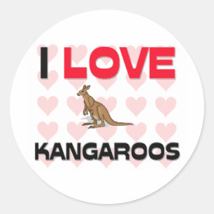 I Love Kangaroos Classic Round Sticker
