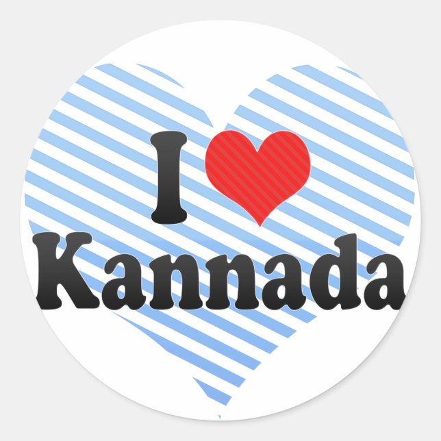I Love Kannada Classic Round Sticker (Front)