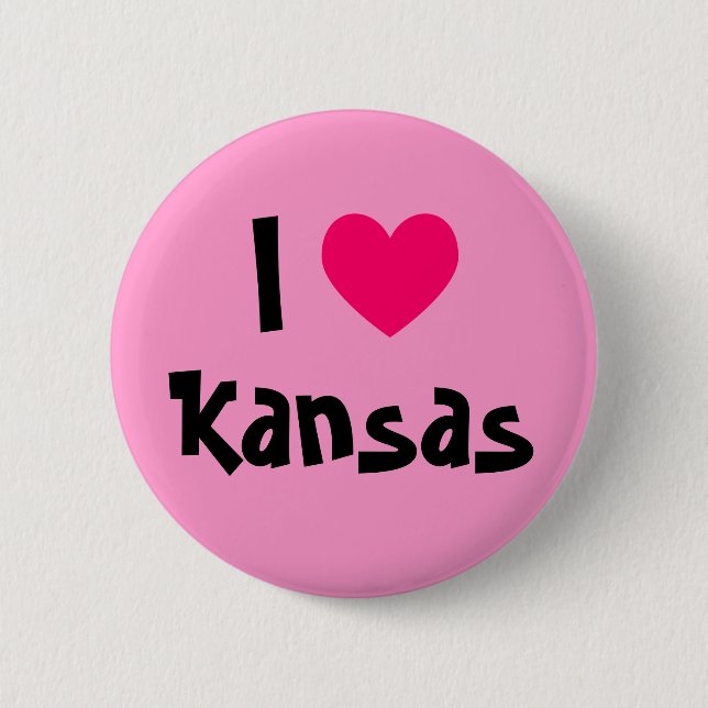 I Love Kansas 6 Cm Round Badge (Front)