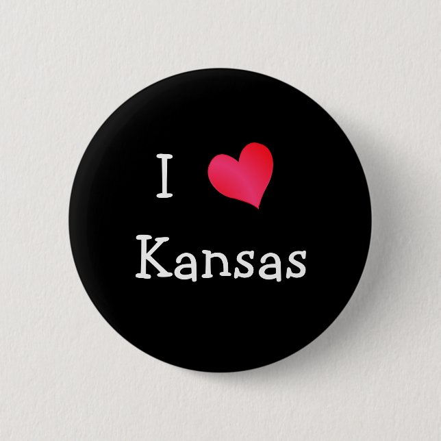 I Love Kansas 6 Cm Round Badge (Front)