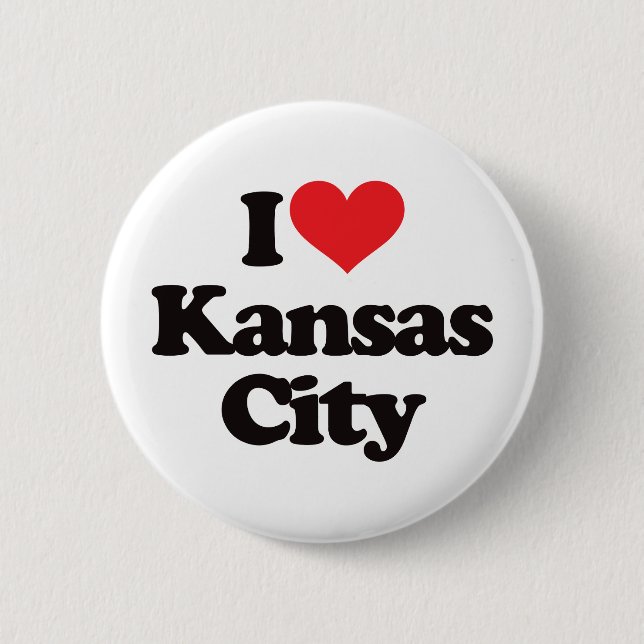 I Love Kansas City 6 Cm Round Badge (Front)